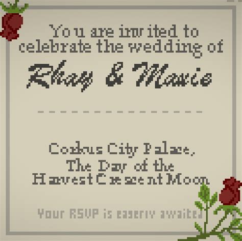 wynncraft wedding invitation